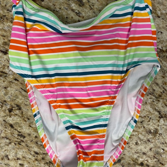 NWT decree 1 Piece Cutout Stripe Swimsuit Medium Coverage XS - Picture 4 of 16